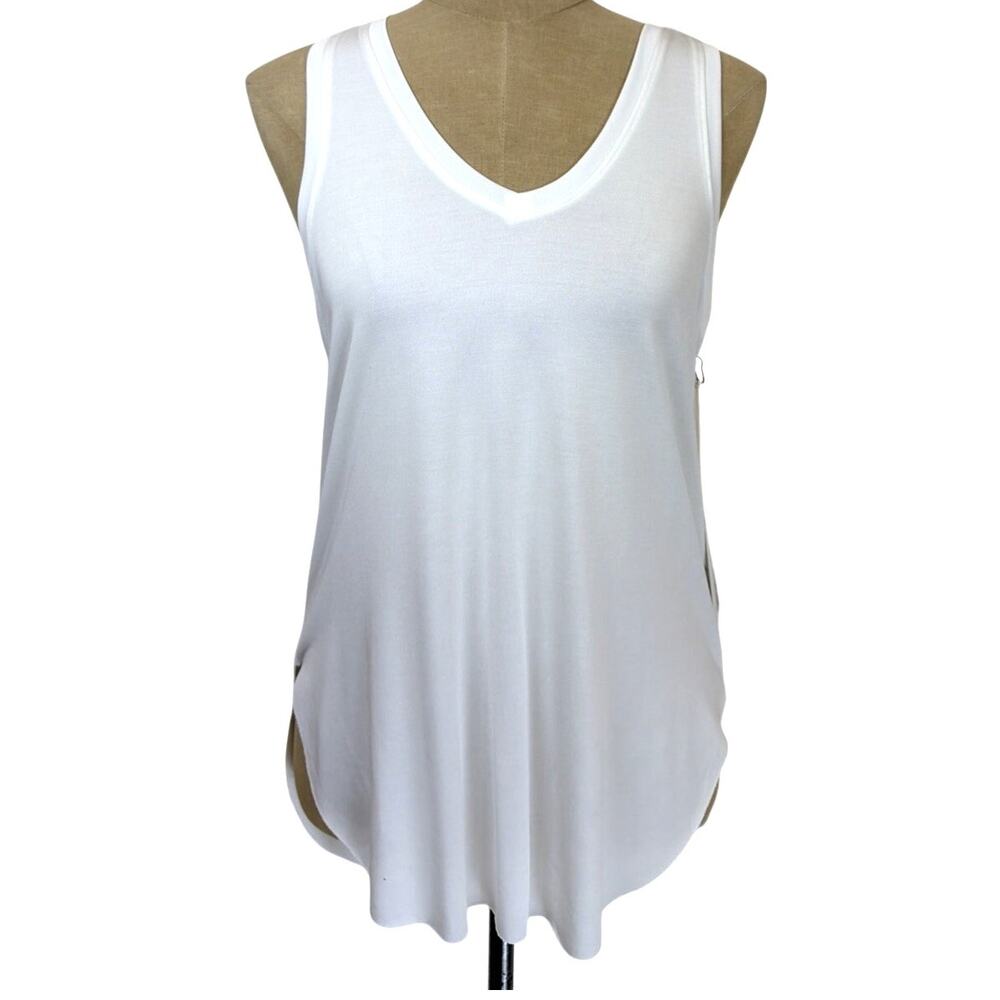 NWT Another Love Ellis Ultra Soft V Neck Wide Strap Tank Top Small White